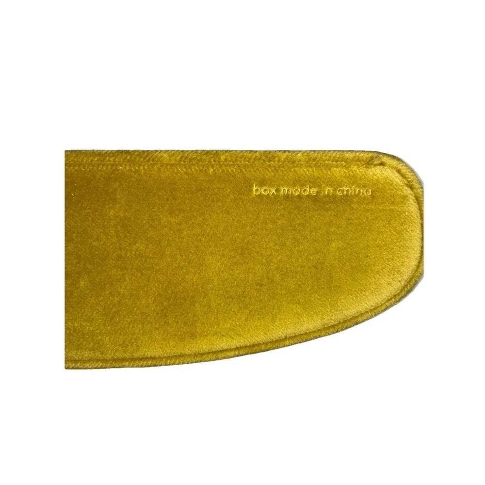 Gucci Jewelry Box Chartreuse Yellow Velvet Necklace Bracelet Gift 8.25x2.5